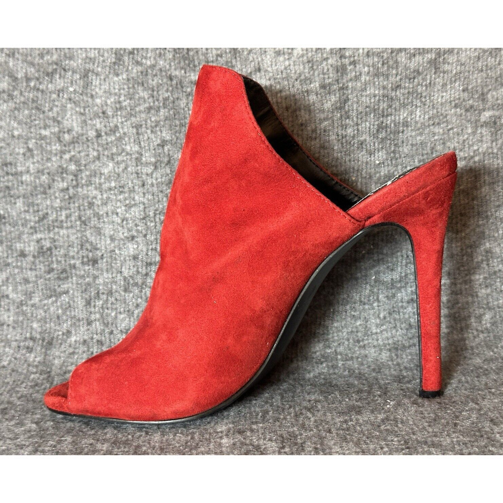 Steve Madden Shoes Womens 7 Red Suede Leather SOOKI High Heel Open Toe Stiletto - Picture 6 of 15